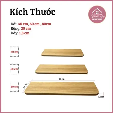 Thanh Gỗ Gắn Tường Bo Cạnh Góc, Kệ Gỗ Gắn Tường Bo Cong Trang Trí Hàng Loại 1- Tặng Kèm Vít Nở Lắp (R20cm - 40, 120cm) 3