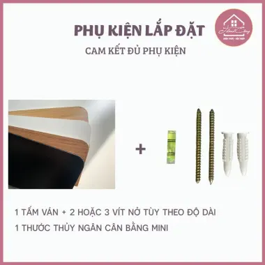 Thanh Gỗ Gắn Tường Bo Cạnh Góc, Kệ Gỗ Gắn Tường Bo Cong Trang Trí Hàng Loại 1- Tặng Kèm Vít Nở Lắp (R20cm - 40, 120cm) 4