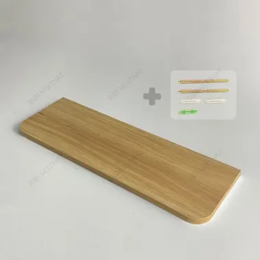 Thanh Gỗ Gắn Tường Bo Cạnh Góc, Kệ Gỗ Gắn Tường Bo Cong Trang Trí Hàng Loại 1- Tặng Kèm Vít Nở Lắp (R20cm - 40, 120cm) 11