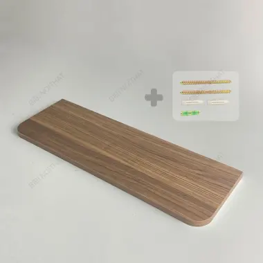 Thanh Gỗ Gắn Tường Bo Cạnh Góc, Kệ Gỗ Gắn Tường Bo Cong Trang Trí Hàng Loại 1- Tặng Kèm Vít Nở Lắp (R20cm - 40, 120cm) 12