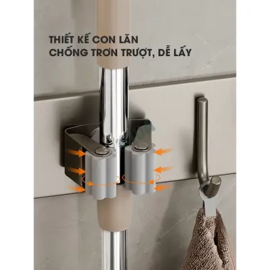 Thanh Móc Kẹp Treo Cây Lau Nhà KIVA Dán Tường Khoan Tường Bảo Hành 10 Năm Giá Rẻ 62.000đ