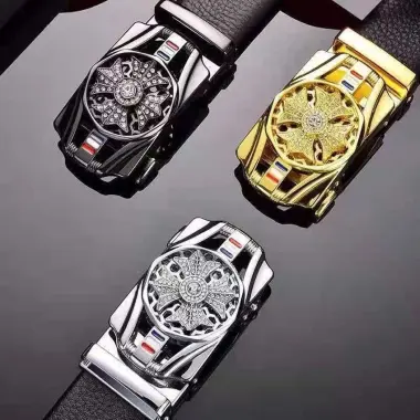 Thắt Lưng nam da cao cấp mặt xoay đính đá, Dây nịt nam khóa tự động chính hãng phong cách hàn quốc MENBEN 4