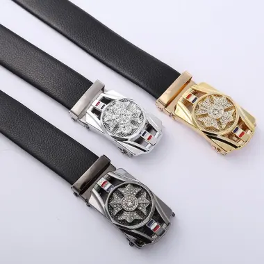 Thắt Lưng nam da cao cấp mặt xoay đính đá, Dây nịt nam khóa tự động chính hãng phong cách hàn quốc MENBEN 7