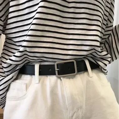 Thắt lưng Unisex Da PU Phong Cách Basic TL001B Màu Đen Giá Shock 50K 3