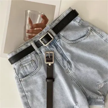 Thắt lưng Unisex Da PU Phong Cách Basic TL001B Màu Đen Giá Shock 50K 4