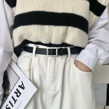 Thắt lưng Unisex Da PU Phong Cách Basic TL001B Màu Đen Giá Shock 50K 6