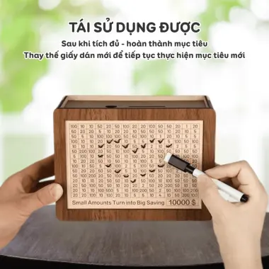 Thẻ dán mục tiêu tiết kiệm nhiều mệnh giá dùng cho hộp gỗ Gọn Gàng 3 Thẻ dán mục tiêu tiết kiệm nhiều mệnh giá dùng cho hộp gỗ Gọn Gàng 3