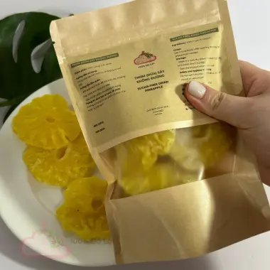 Thơm Sấy Dẻo Không Đường Đà Lạt - Dứa Sấy Healthy Tự Nhiên 100% Nguyên Liệu Sạch Tươi 4