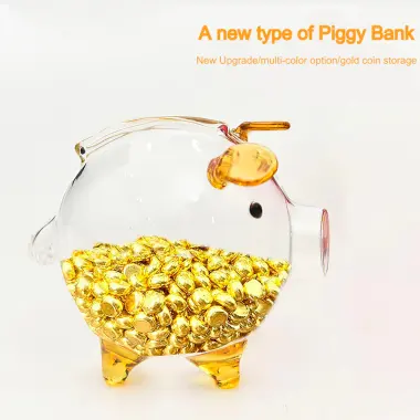 Tiết kiệm thủy tinh piggy cork cork trang trí máy tính để bàn diy con heo đất nhỏ 2