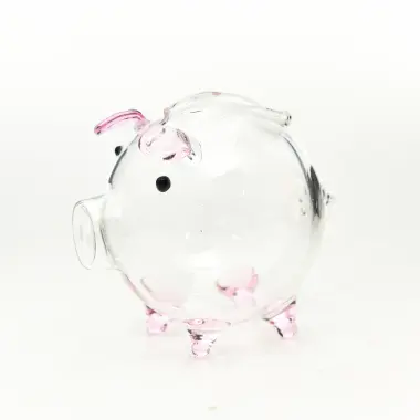 Tiết kiệm thủy tinh piggy cork cork trang trí máy tính để bàn diy con heo đất nhỏ 3