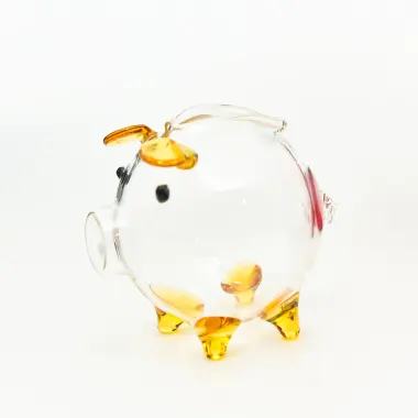 Tiết kiệm thủy tinh piggy cork cork trang trí máy tính để bàn diy con heo đất nhỏ 4