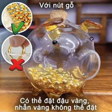 Tiết kiệm thủy tinh piggy cork cork trang trí máy tính để bàn diy con heo đất nhỏ 7