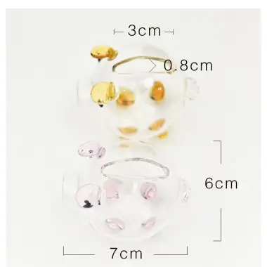 Tiết kiệm thủy tinh piggy cork cork trang trí máy tính để bàn diy con heo đất nhỏ 9