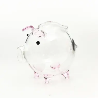 Tiết kiệm thủy tinh piggy cork cork trang trí máy tính để bàn diy con heo đất nhỏ 12