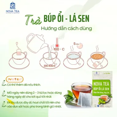 Trà Búp Ổi Lá Sen Giảm Cân, Đẹp Da - 30 Gói x 4g, Giá Tốt 99.000đ 5