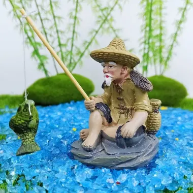 Trang trí bể cá tượng ông lão câu cá decor vườn giá rẻ chỉ 32000đ 4