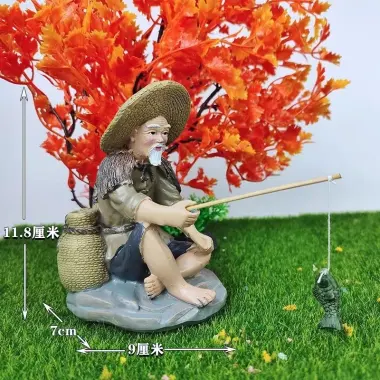 Trang trí bể cá tượng ông lão câu cá decor vườn giá rẻ chỉ 32000đ 9