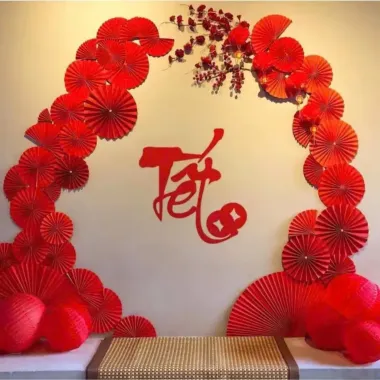 Trang Trí Tết 2.026 - Set 60 Quạt Giấy Ngọc Cầu Thang Decor Giảm Giá 75k Thay 90k 4
