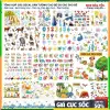 Tranh Dán Tường Con Vật Học tiếng Anh Cho Bé - Decal Sticker Dạy Học Giá Tốt 38k 3