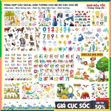 Tranh Dán Tường Con Vật Học tiếng Anh Cho Bé - Decal Sticker Dạy Học Giá Tốt 38k 3