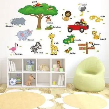 Tranh Dán Tường Con Vật Học tiếng Anh Cho Bé - Decal Sticker Dạy Học Giá Tốt 38k 5