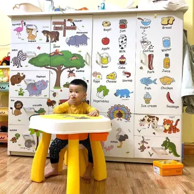 Tranh Dán Tường Con Vật Học tiếng Anh Cho Bé - Decal Sticker Dạy Học Giá Tốt 38k 8