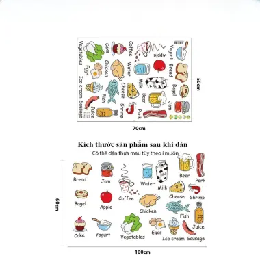 Tranh Dán Tường Con Vật Học tiếng Anh Cho Bé - Decal Sticker Dạy Học Giá Tốt 38k 12