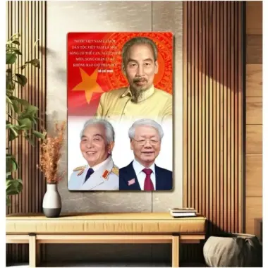 Tranh tráng gương Nguyễn Phú Trọng, Bác Hồ,Bác Giáp treo phòng khách,Decor tranh 3D kèm khung COMPOSITE Hệ Cao cấp 4 Tranh tráng gương Nguyễn Phú Trọng, Bác Hồ,Bác Giáp treo phòng khách,Decor tranh 3D kèm khung COMPOSITE Hệ Cao cấp 4