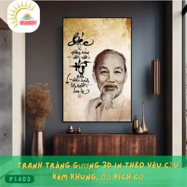 Tranh tráng gương Nguyễn Phú Trọng, Bác Hồ,Bác Giáp treo phòng khách,Decor tranh 3D kèm khung COMPOSITE Hệ Cao cấp 5 Tranh tráng gương Nguyễn Phú Trọng, Bác Hồ,Bác Giáp treo phòng khách,Decor tranh 3D kèm khung COMPOSITE Hệ Cao cấp 5