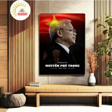 Tranh tráng gương Nguyễn Phú Trọng, Bác Hồ,Bác Giáp treo phòng khách,Decor tranh 3D kèm khung COMPOSITE Hệ Cao cấp 13 Tranh tráng gương Nguyễn Phú Trọng, Bác Hồ,Bác Giáp treo phòng khách,Decor tranh 3D kèm khung COMPOSITE Hệ Cao cấp 13