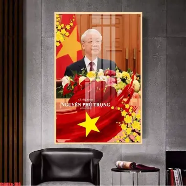 Tranh tráng gương Nguyễn Phú Trọng, Bác Hồ,Bác Giáp treo phòng khách,Decor tranh 3D kèm khung COMPOSITE Hệ Cao cấp 15 Tranh tráng gương Nguyễn Phú Trọng, Bác Hồ,Bác Giáp treo phòng khách,Decor tranh 3D kèm khung COMPOSITE Hệ Cao cấp 15