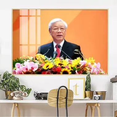 Tranh tráng gương Nguyễn Phú Trọng, Bác Hồ,Bác Giáp treo phòng khách,Decor tranh 3D kèm khung COMPOSITE Hệ Cao cấp 17 Tranh tráng gương Nguyễn Phú Trọng, Bác Hồ,Bác Giáp treo phòng khách,Decor tranh 3D kèm khung COMPOSITE Hệ Cao cấp 17