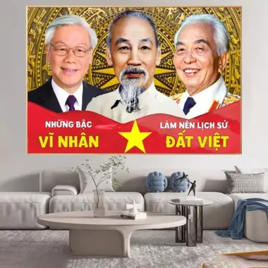 Tranh tráng gương Nguyễn Phú Trọng, Bác Hồ,Bác Giáp treo phòng khách,Decor tranh 3D kèm khung COMPOSITE Hệ Cao cấp 19 Tranh tráng gương Nguyễn Phú Trọng, Bác Hồ,Bác Giáp treo phòng khách,Decor tranh 3D kèm khung COMPOSITE Hệ Cao cấp 19