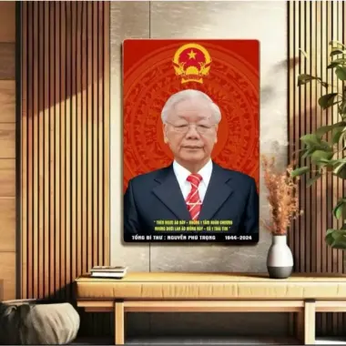 Tranh tráng gương Nguyễn Phú Trọng, Bác Hồ,Bác Giáp treo phòng khách,Decor tranh 3D kèm khung COMPOSITE Hệ Cao cấp 22 Tranh tráng gương Nguyễn Phú Trọng, Bác Hồ,Bác Giáp treo phòng khách,Decor tranh 3D kèm khung COMPOSITE Hệ Cao cấp 22