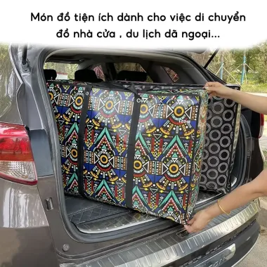 Túi Bạt Đựng Quần Áo Chăn Màn Cỡ Lớn Handobox Chống Thấm Nước, Túi Vải Dứa Đựng Đồ Dùng Chuyển Nhà 6