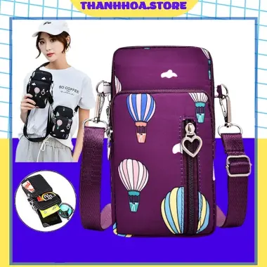 Túi đeo chéo nữ đi chơi đựng điện thoại chống nước thời trang đẹp thể thao nhỏ gọn mini màu đen cute cá tính 2