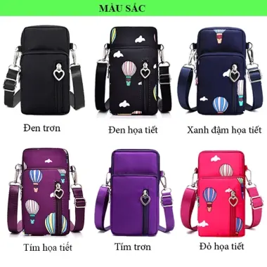 Túi đeo chéo nữ đi chơi đựng điện thoại chống nước thời trang đẹp thể thao nhỏ gọn mini màu đen cute cá tính 4