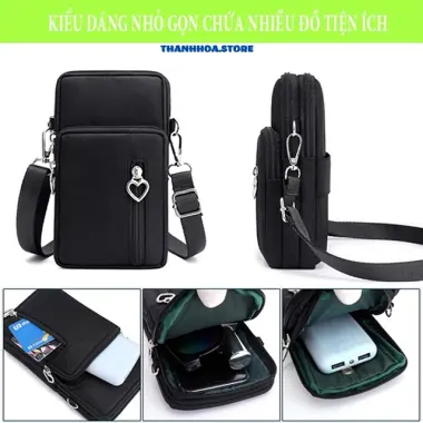 Túi đeo chéo nữ đi chơi đựng điện thoại chống nước thời trang đẹp thể thao nhỏ gọn mini màu đen cute cá tính 5