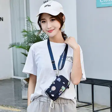 Túi đeo chéo nữ đi chơi đựng điện thoại chống nước thời trang đẹp thể thao nhỏ gọn mini màu đen cute cá tính 9