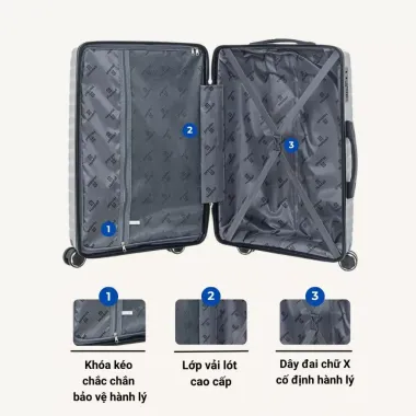 Vali Du Lịch LUG LS802 Chống Bể Vỡ Khóa TSA, Giá Rẻ 990k - Xách Tay 20inch, Ký Gửi 24inch