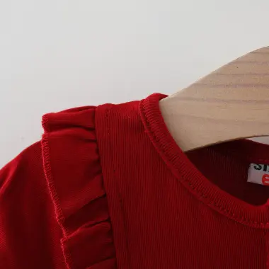 Váy bé gái thun cotton đỏ đô Hàn Quốc 6-36 tháng phối lưới thêu dứa vintage giá sale 119k 5 Váy bé gái thun cotton đỏ đô Hàn Quốc 6-36 tháng phối lưới thêu dứa vintage giá sale 119k 5