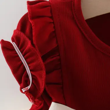 Váy bé gái thun cotton đỏ đô Hàn Quốc 6-36 tháng phối lưới thêu dứa vintage giá sale 119k 8 Váy bé gái thun cotton đỏ đô Hàn Quốc 6-36 tháng phối lưới thêu dứa vintage giá sale 119k 8