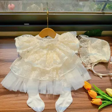 Váy Công Chúa Kem Cộc Tay Cho Bé 3-12kg Giảm Giá Cực Sốc Chỉ 180k 5