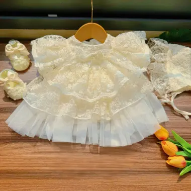 Váy Công Chúa Kem Cộc Tay Cho Bé 3-12kg Giảm Giá Cực Sốc Chỉ 180k 7