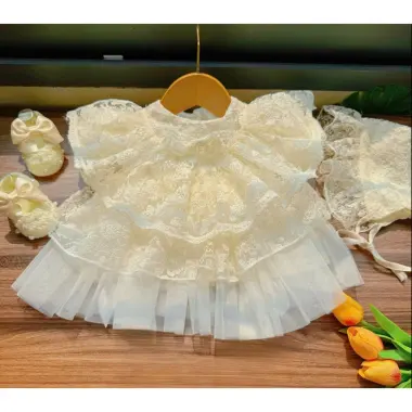 Váy Công Chúa Kem Cộc Tay Cho Bé 3-12kg Giảm Giá Cực Sốc Chỉ 180k 8