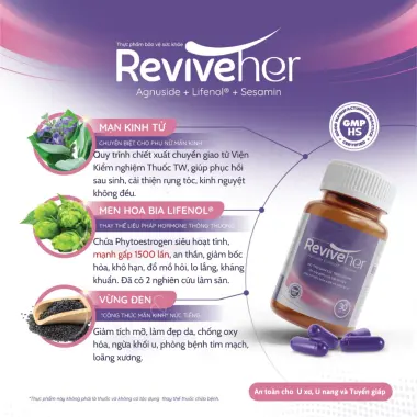 Viên Uống Nội Tiết Hoa Bia ReviveHer Giúp Cân Bằng Nội Tiết, Điều Hòa Kinh Nguyệt, Ít Kinh, Mất Kinh 6
