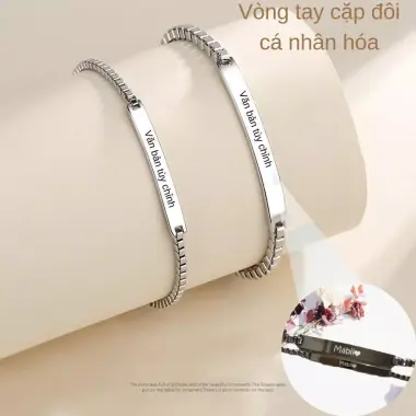 Vòng Tay Cặp Đôi Tùy Chỉnh Thép Không Gỉ Mạ Vàng - Quà Tặng Valentine Chỉ 50k! 2 Vòng Tay Cặp Đôi Tùy Chỉnh Thép Không Gỉ Mạ Vàng - Quà Tặng Valentine Chỉ 50k! 2