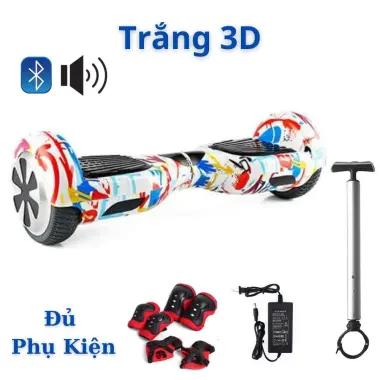 Xe Cân Bằng Điện, Xe Điện Cân Bằng 2 bánh lớn 6.5 inch - Nhạc - Bluetooth tặng miếng bảo vệ + tay cầm cao cấp 10
