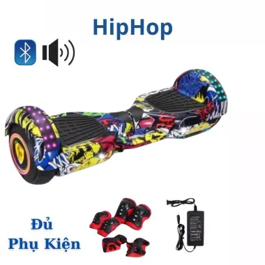 Xe Cân Bằng Điện, Xe Điện Cân Bằng 2 bánh lớn 6.5 inch - Nhạc - Bluetooth tặng miếng bảo vệ + tay cầm cao cấp 13