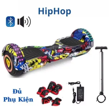 Xe Cân Bằng Điện, Xe Điện Cân Bằng 2 bánh lớn 6.5 inch - Nhạc - Bluetooth tặng miếng bảo vệ + tay cầm cao cấp 16